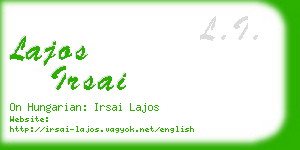 lajos irsai business card